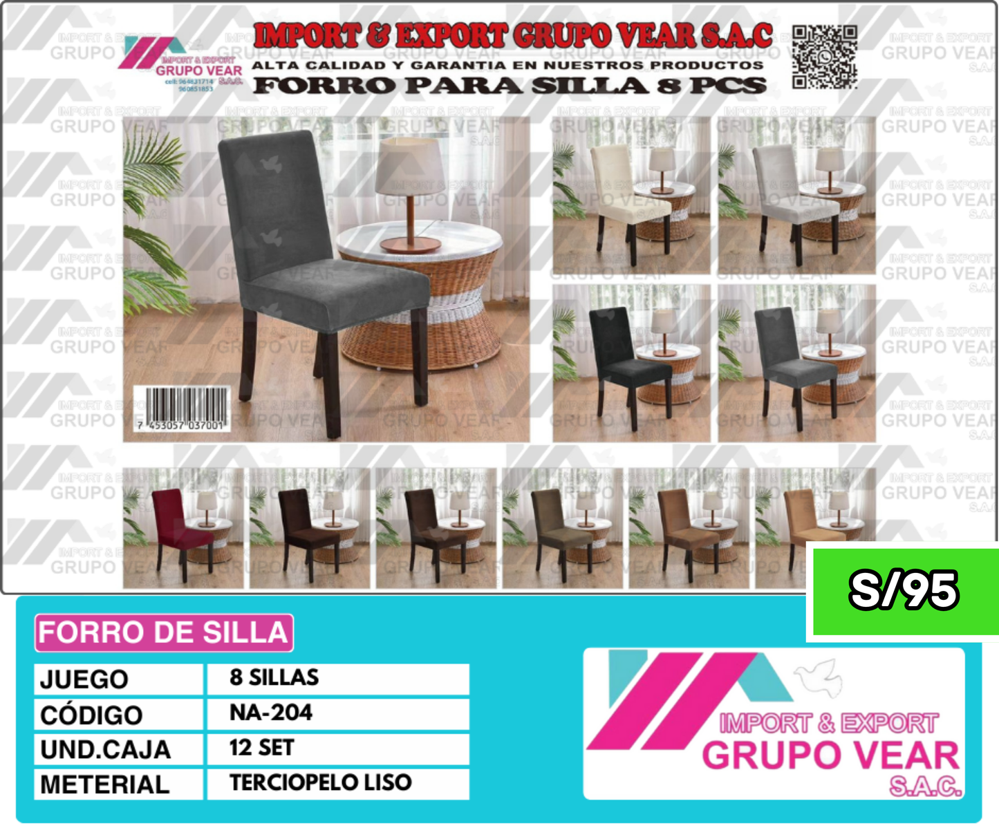 FORRO DE SILLAS (12 SETS)