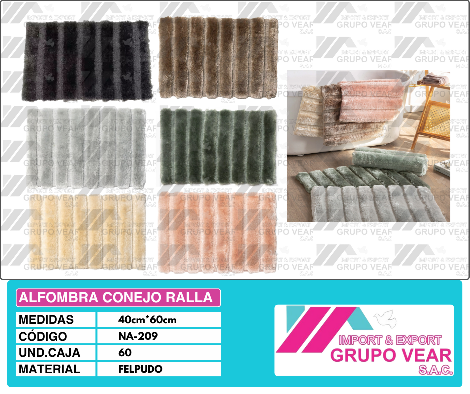 ALFOMBRA CONEJO RALLA 60X40 (60 UNIDADES)