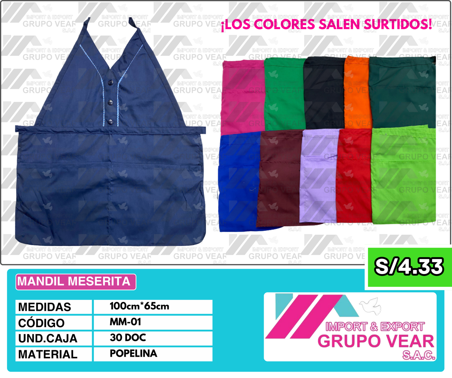 MANDIL MESERITA (30 DOC)