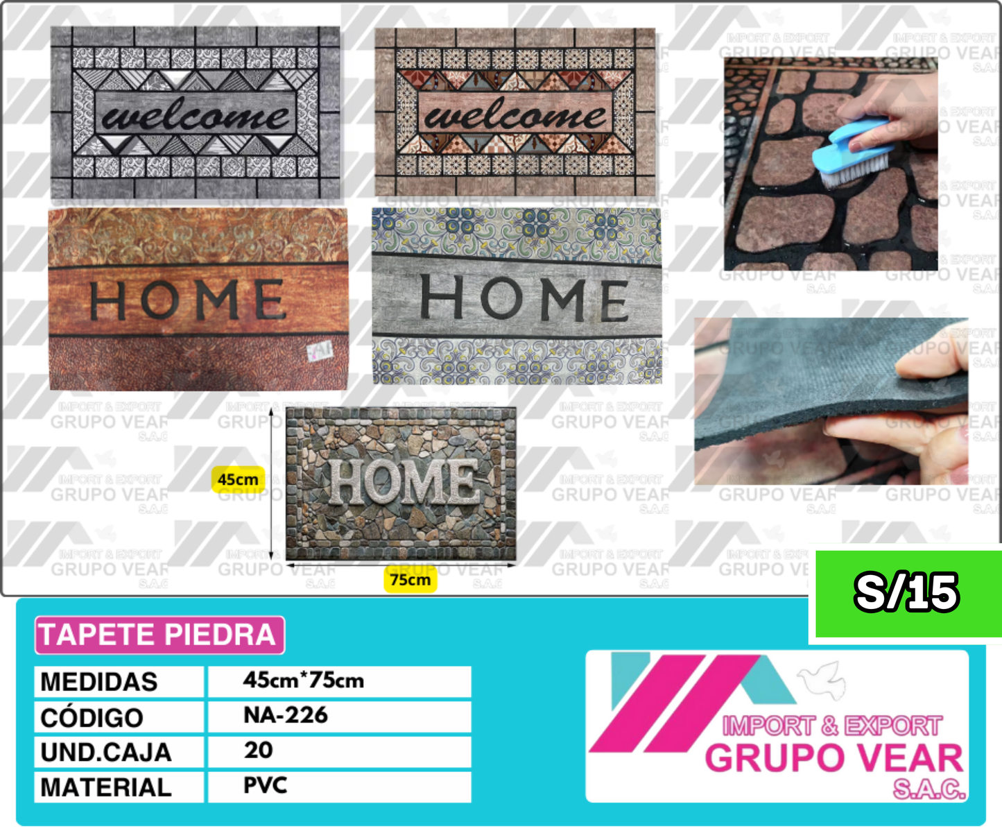 TAPETE PIEDRA (30 UNIDADES)
