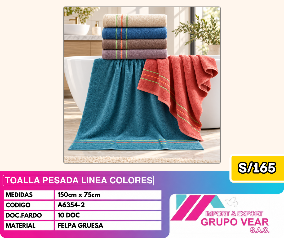 TOALLA PESADA LINEA COLORES (10 DOC)