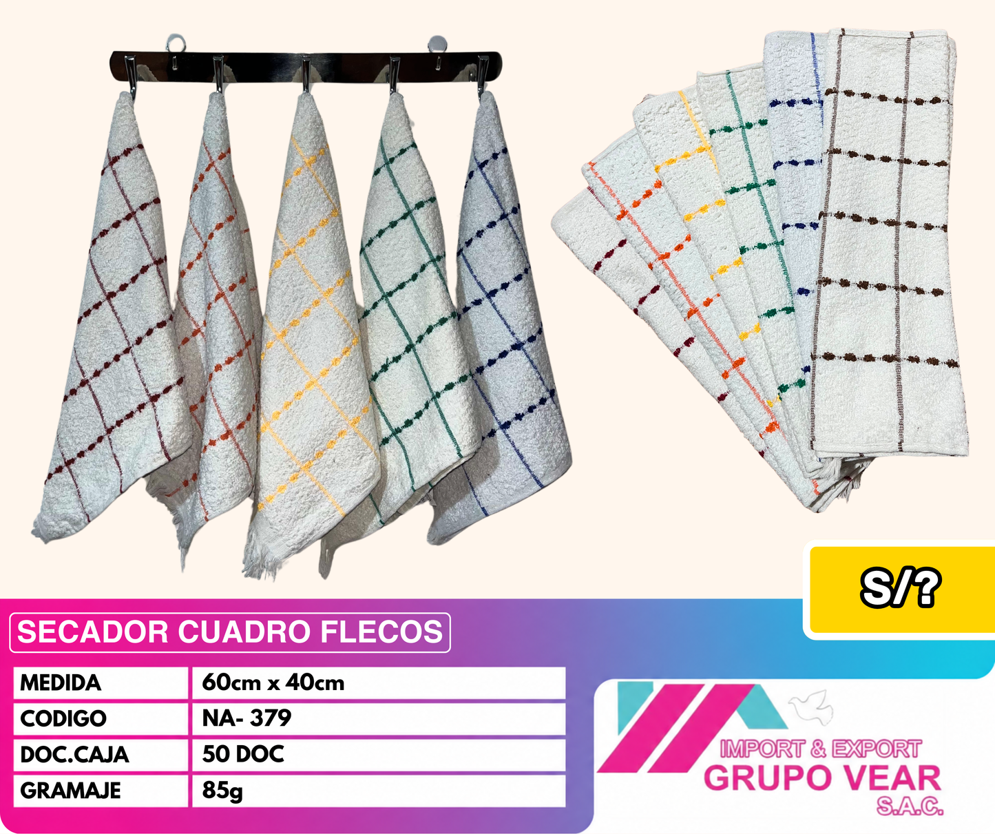 SECADOR CUADRO FLECOS 2 (50 DOCENAS)