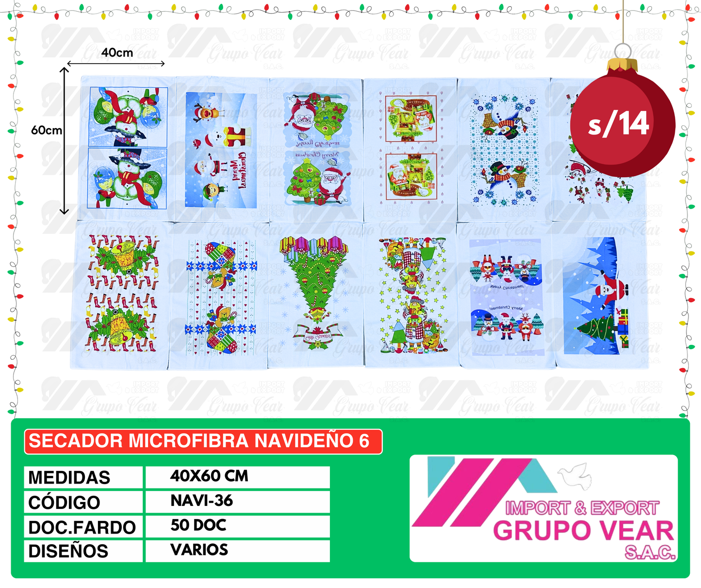 SECADOR MICROFIBRA NAVIDEÑO 6
