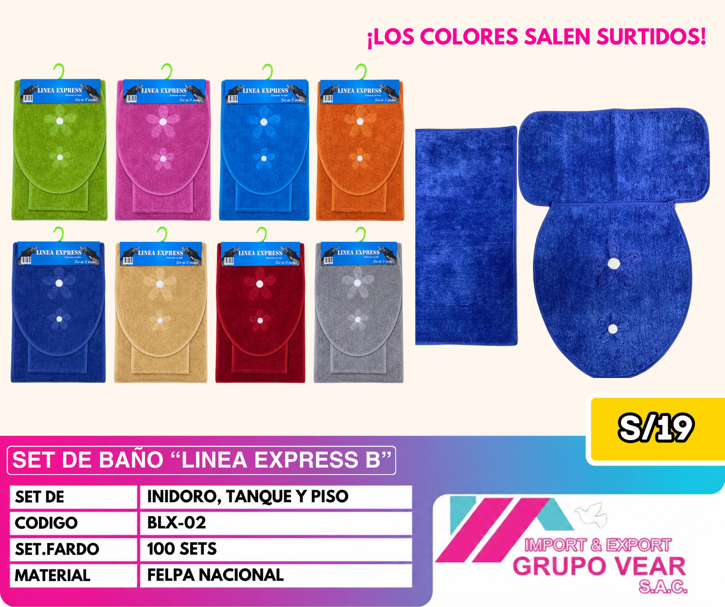 SET DE BAÑO "LINEA EXPRESS B" (100 SETS)