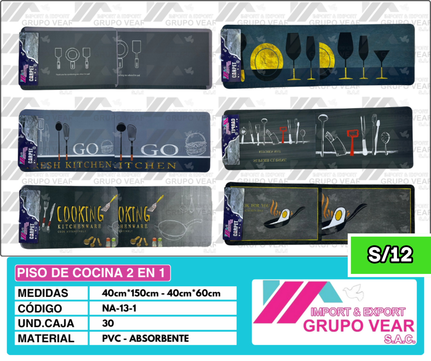 PISO DE COCINA 2 EN 1 (30 SETS)