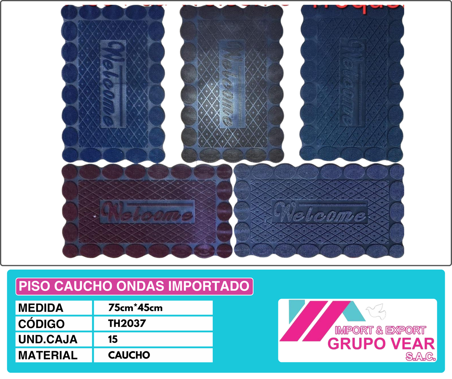 PISO CAUCHO ONDAS IMPORTADO