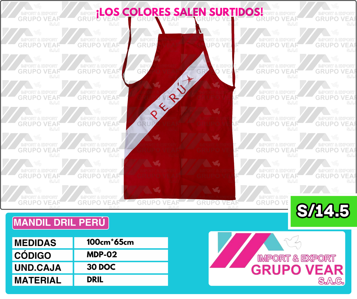 MANDIL DRIL PERÚ (30 DOC)