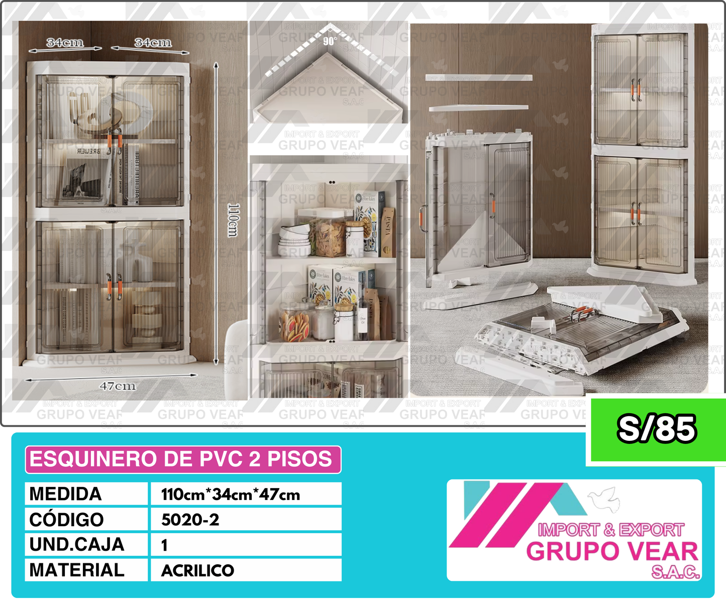 ESQUINERO DE PVC 2 PISOS