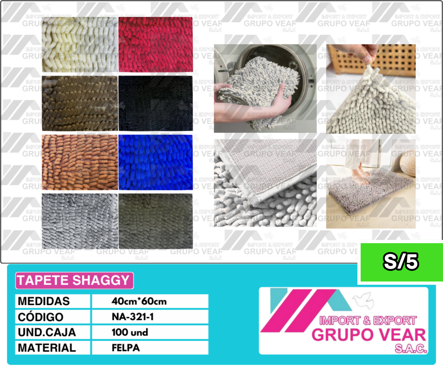 TAPETE SHAGGY (100 UNIDADES)