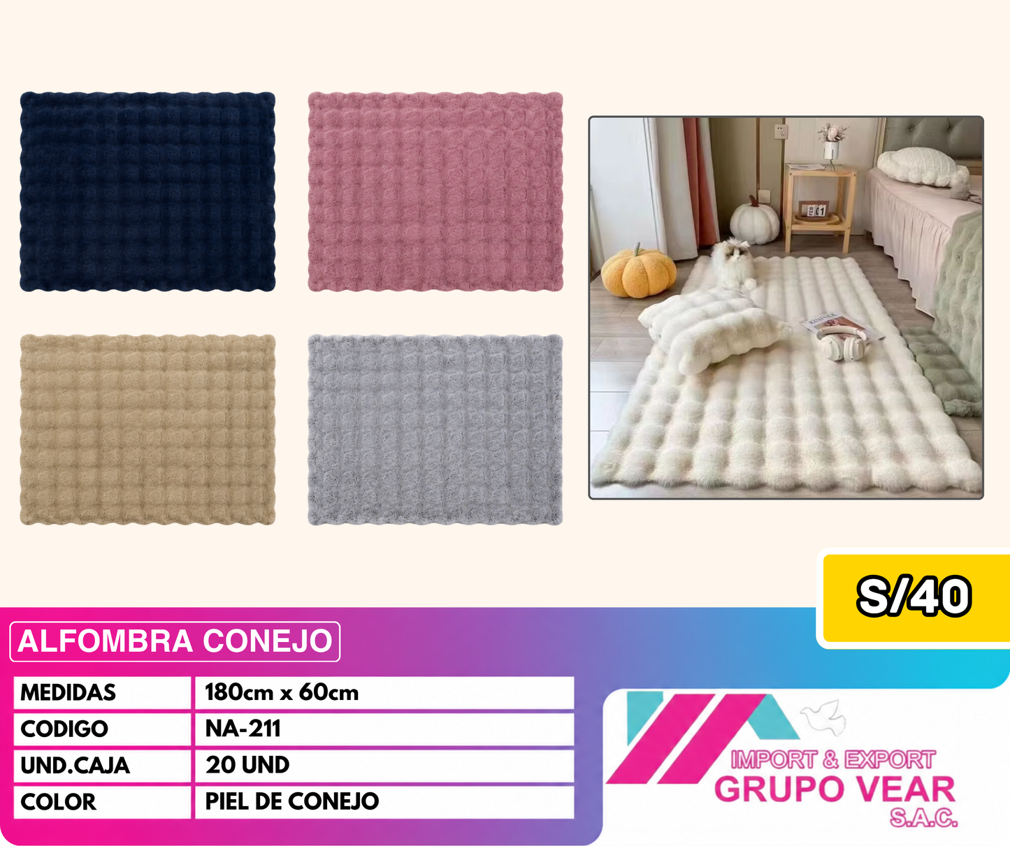 ALFOMBRA CONEJO "C" (20UND)