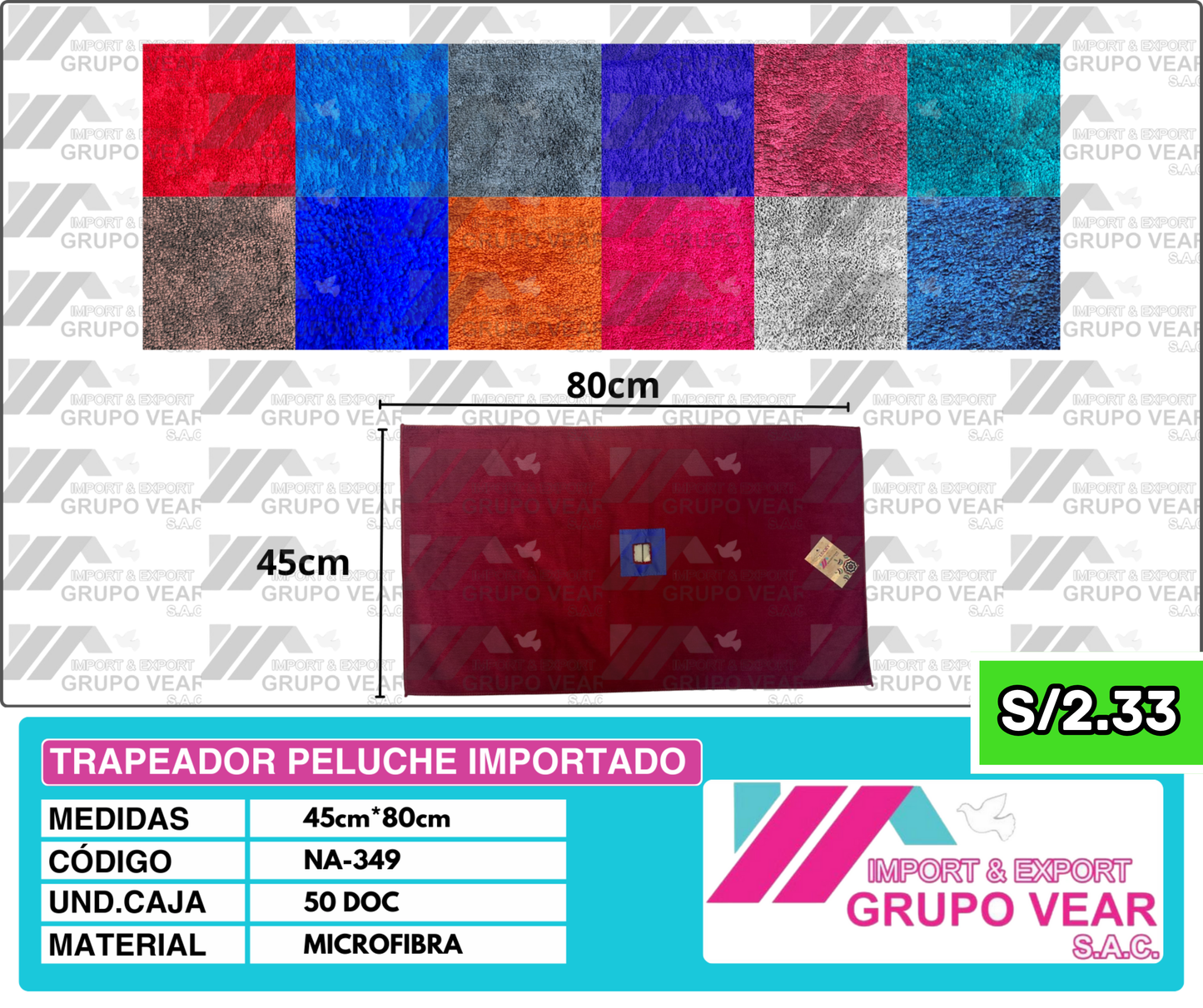 TRAPEADOR PELUCHE IMPORTADO (50 DOCENAS)