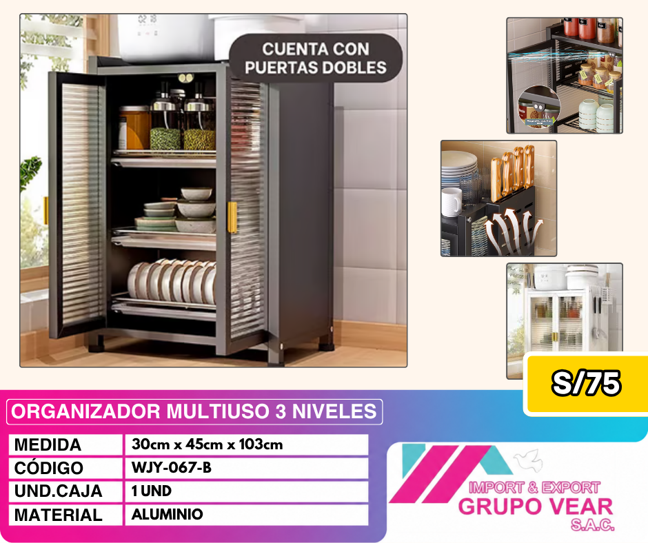 ORGANIZADOR MULTIUSO 3 NIVELES (1 UNIDAD)