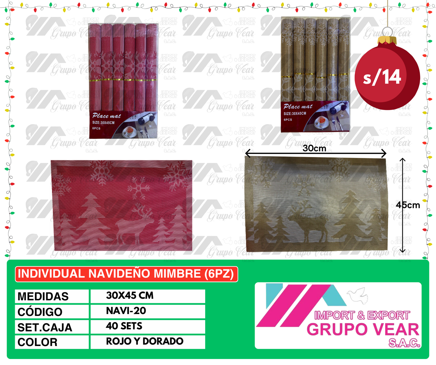 INDIVIDUAL NAVIDEÑO MIMBRE 1 (6PZ)