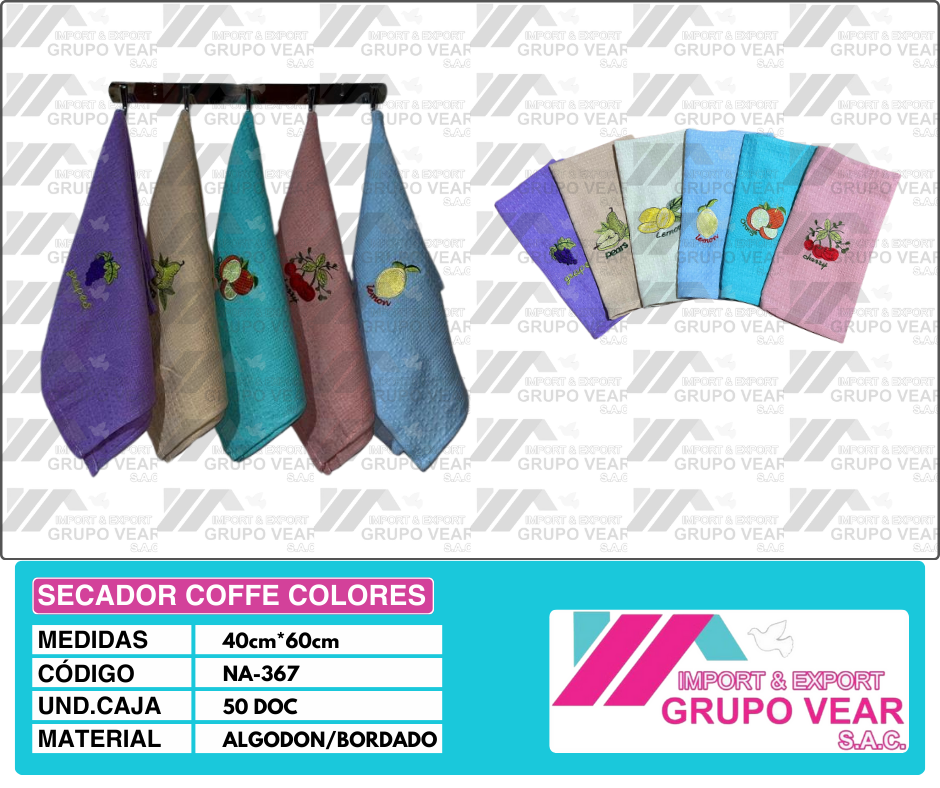SECADOR COFFE COLORES (50 DOCENAS)