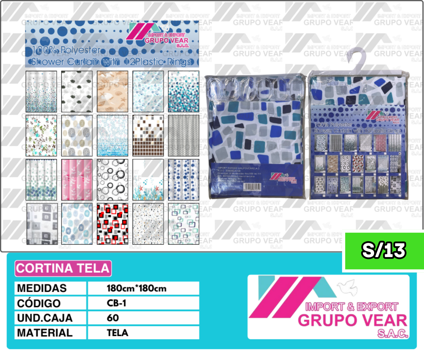 CORTINA TELA (60 UNIDADES)