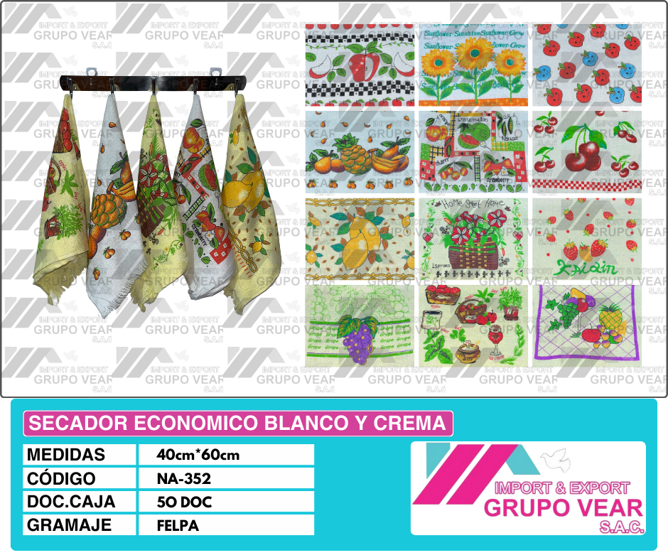 SECADOR ECONÓMICO BLANCO Y CREMA (50 DOCENAS)