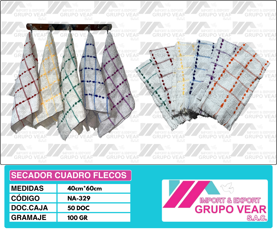 SECADOR CUADRO FLECOS (50 DOCENAS)