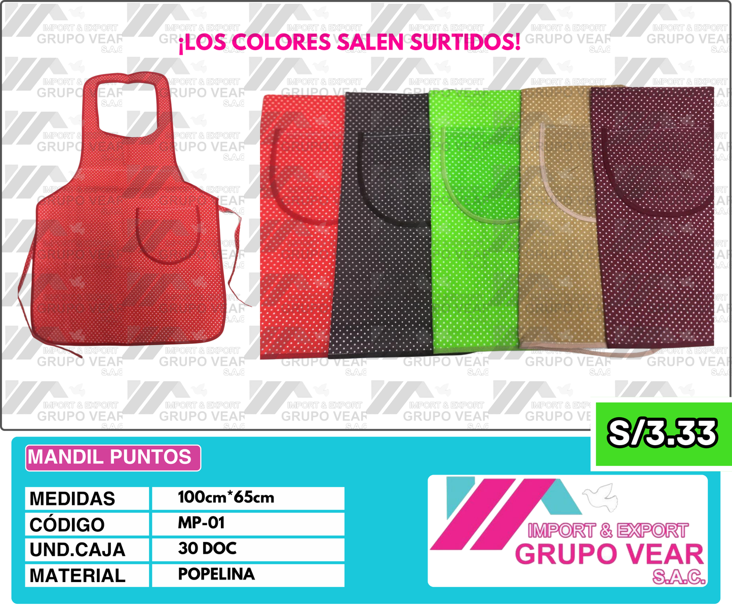 MANDIL PUNTOS (30 DOC)