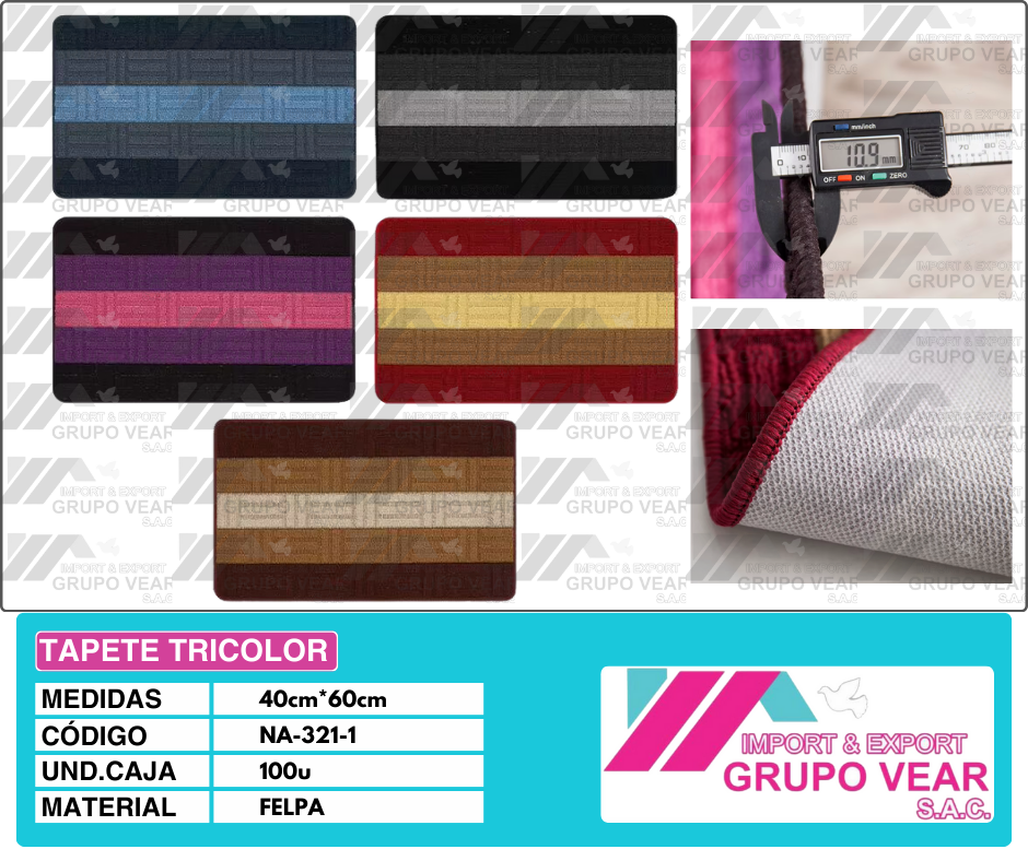 TAPETE TRICOLOR (100 UNIDADES)