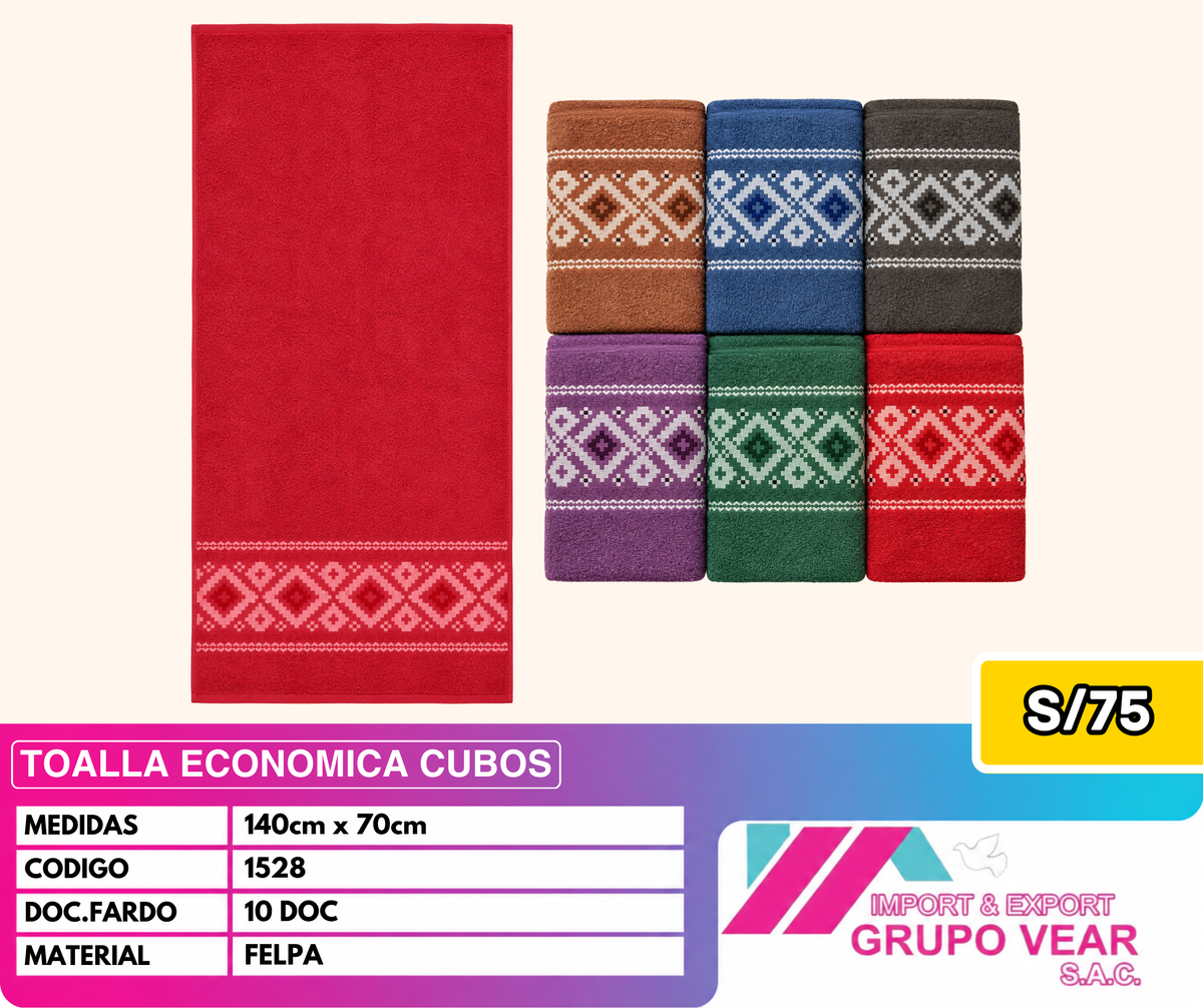 TOALLA ECONOMICA CUBOS (10 DOC)