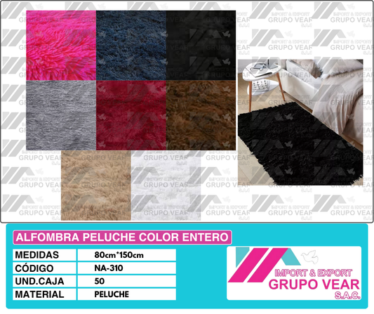 ALFOMBRA PELUCHE COLOR ENTERO 150X80