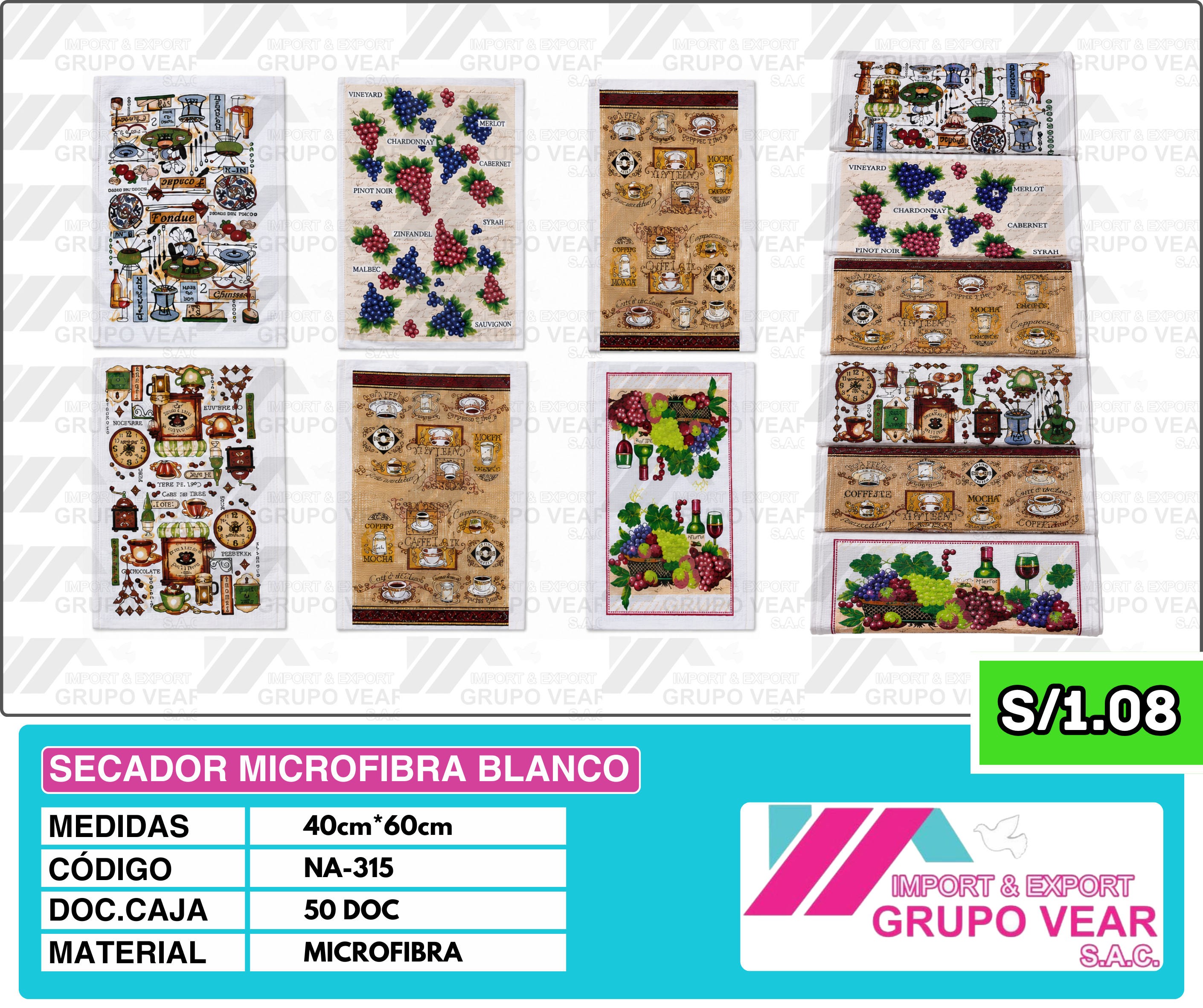 SECADOR MICROFIBRA BLANCO (50DOC)