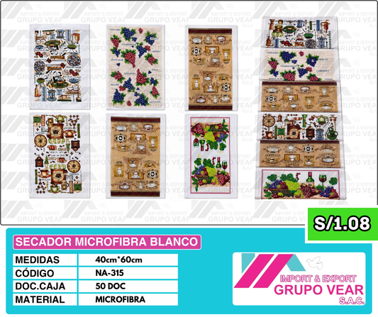 SECADOR MICROFIBRA BLANCO (50DOC)