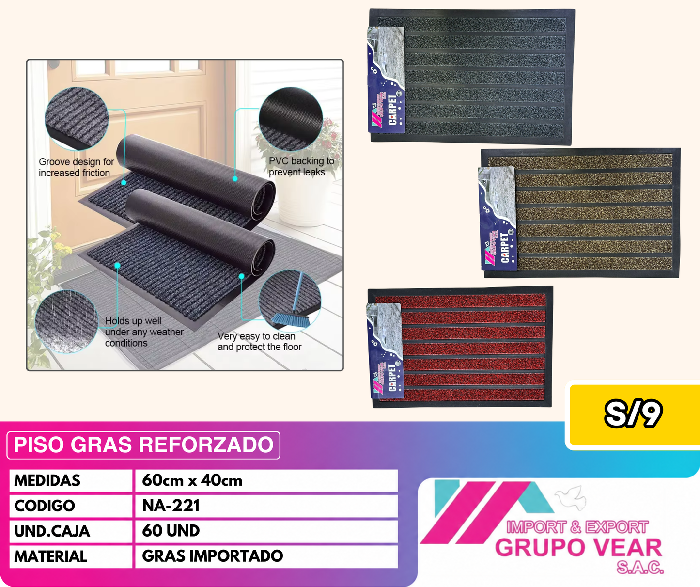 PISO GRAS REFORZADO (40 UNIDADES)