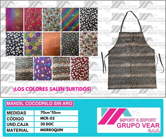 MANDIL COCODRILO SIN ARO (30 DOC)