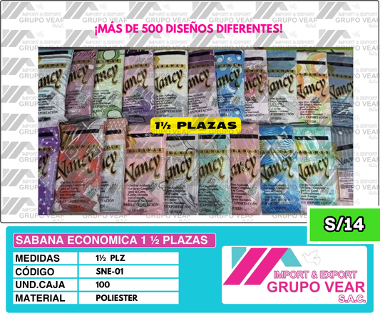 SABANA ECONOMICA 1 ½ PLAZAS (100 UND)