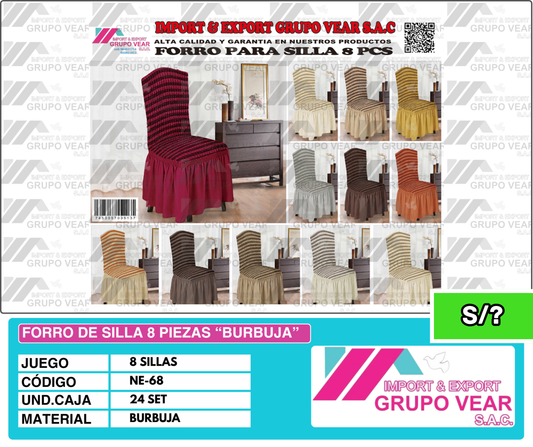 FORRO DE SILLA 8 PIEZAS "BURBUJA"