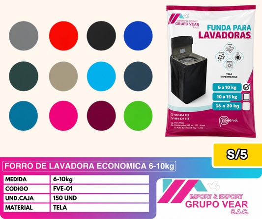 FORRO DE LAVADORA ECONÓMICA 6-10KG