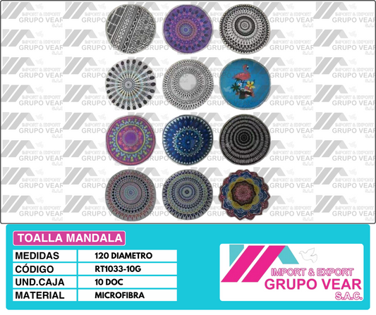 TOALLA MANDALA (10 DOCENAS)