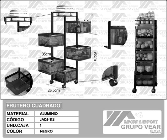 FRUTERO CUADRADO (1 UNIDAD)