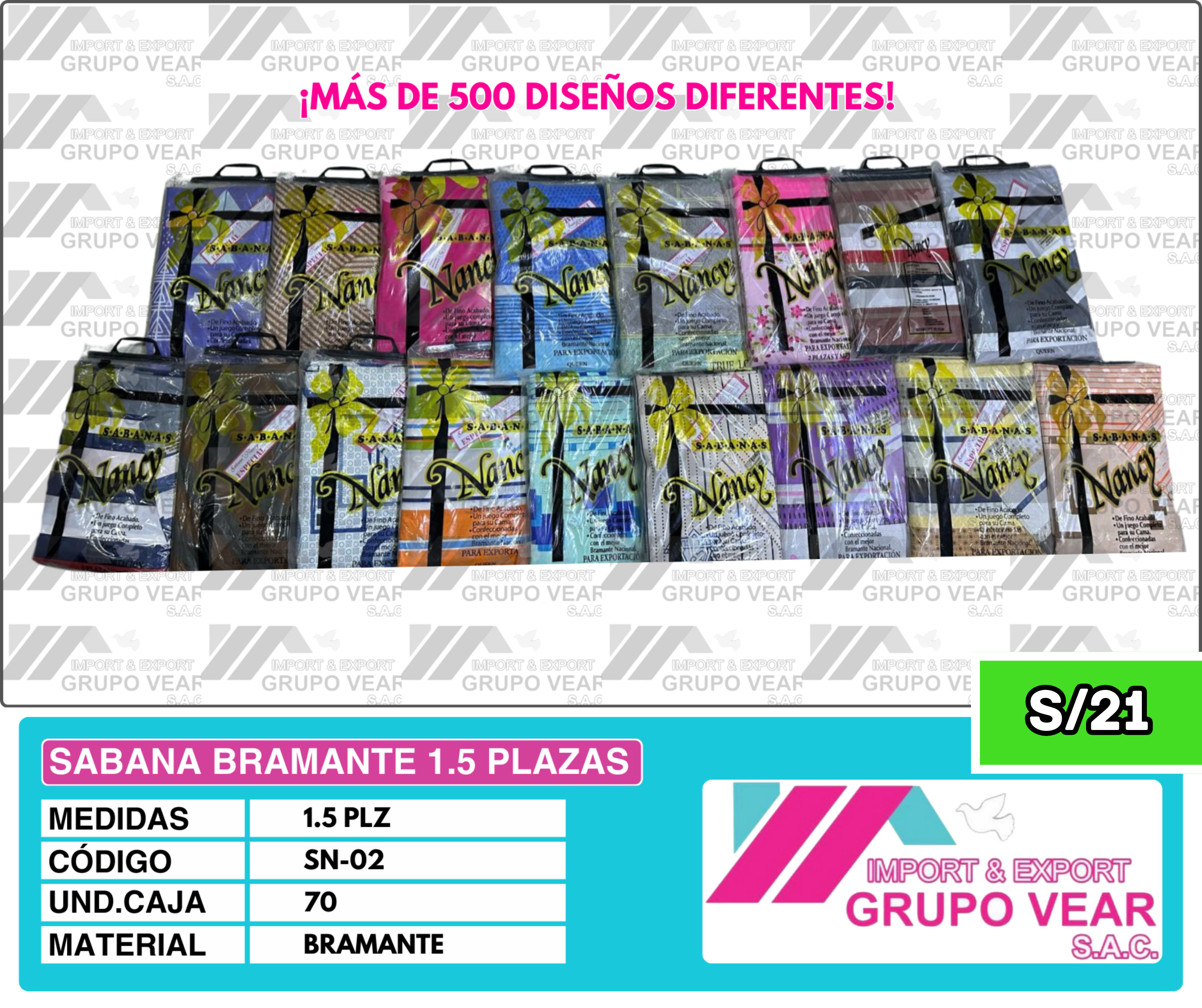 SÁBANA BRAMANTE 1 ½ PLAZAS (70 UNIDADES)