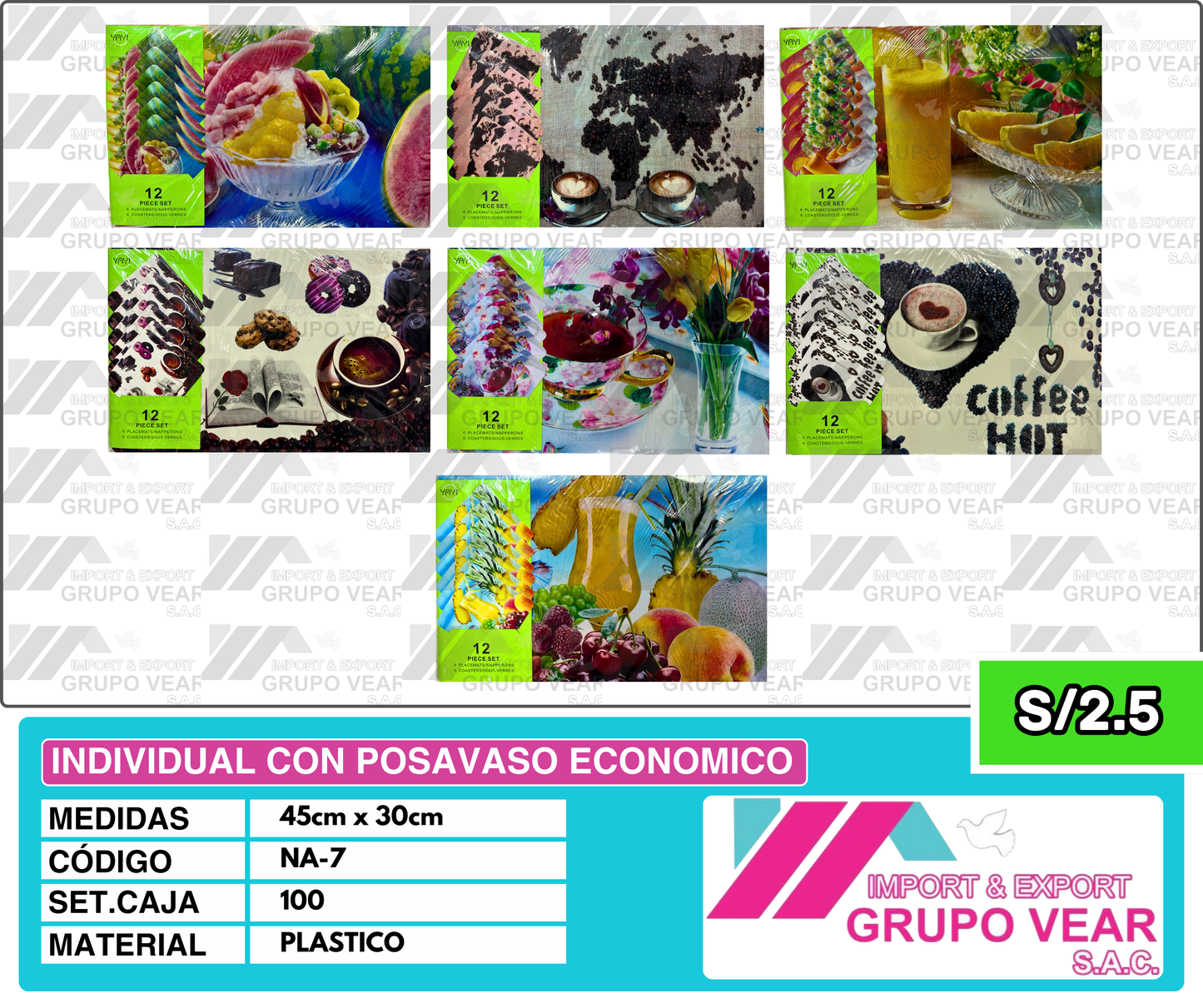 INDIVIDUAL CON POSAVASO ECONOMICO (100UND)