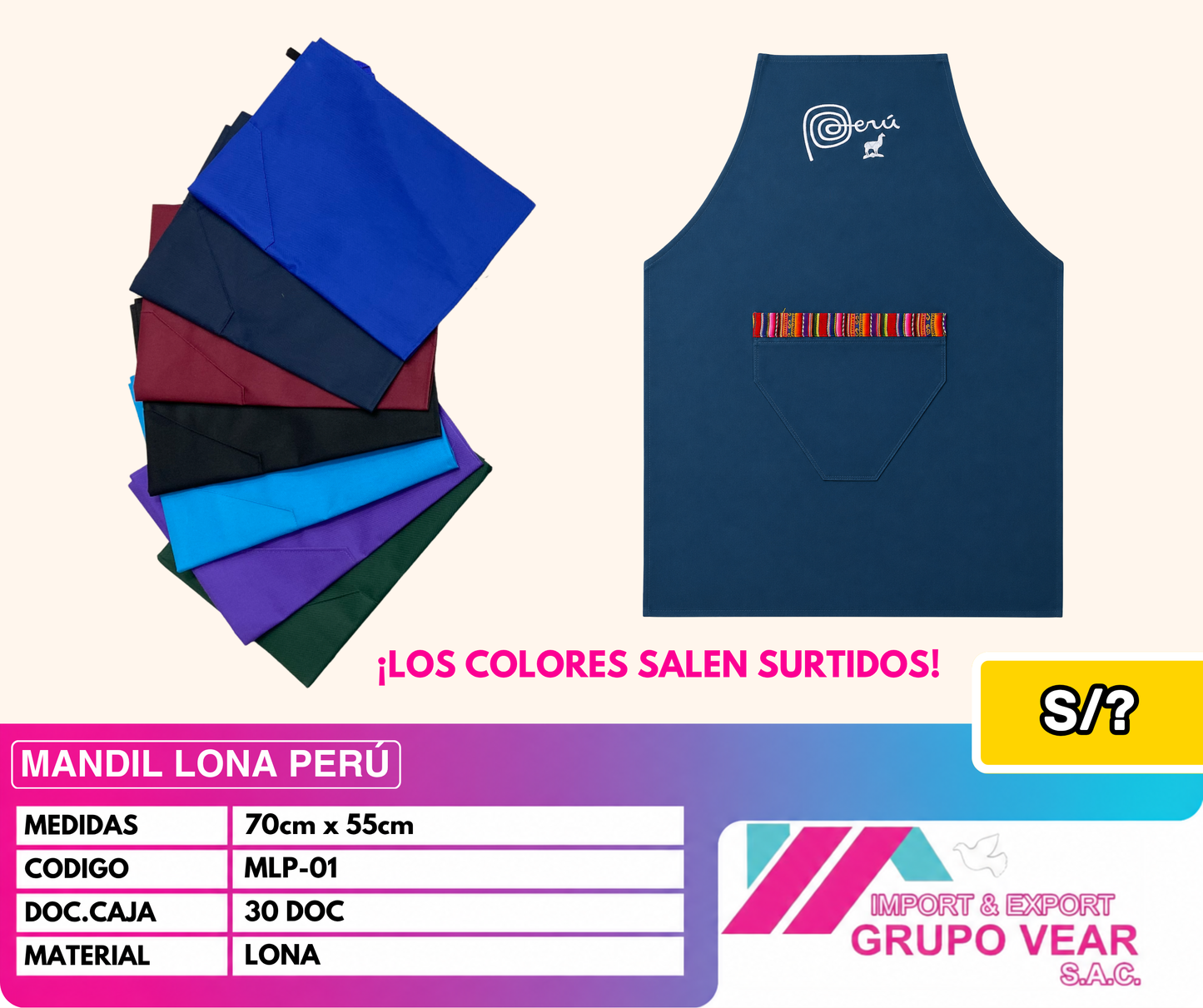 MANDIL LONA PERÚ (30 DOC)