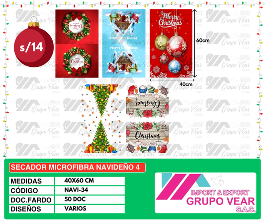 SECADOR MICROFIBRA NAVIDEÑO 4