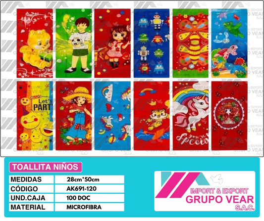 TOALLITA NIÑOS (100 DOCENAS)