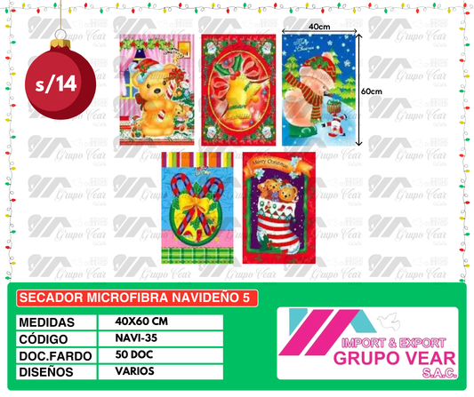 SECADOR MICROFIBRA NAVIDEÑO 5
