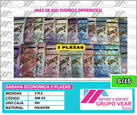 SABANA ECONOMICA 2 PLAZAS (100 UND)