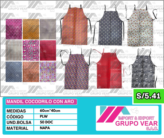 MANDIL COCODRILO CON ARO (50 DOC)