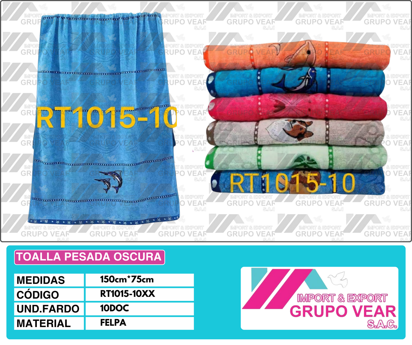 TOALLA PESADA OSCURA (10 DOC)