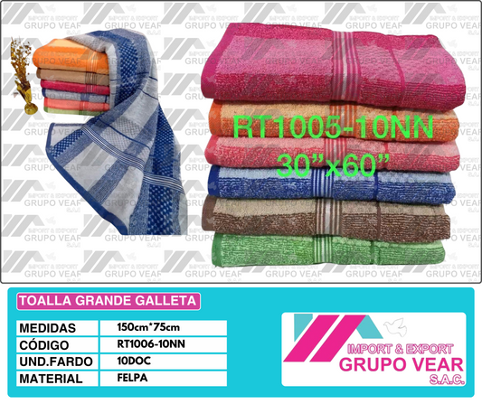 TOALLA GRANDE GALLETA (10 DOC)
