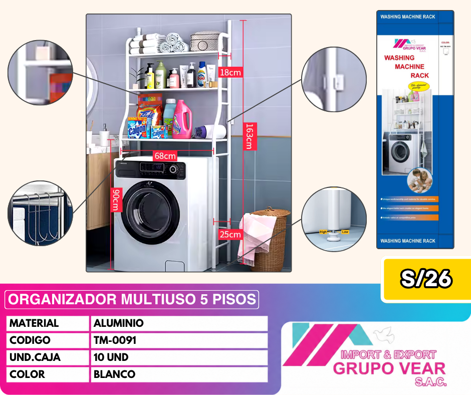 ORGANIZADOR DE LAVADORA (10 UNIDADES)
