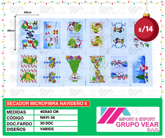 SECADOR MICROFIBRA NAVIDEÑO 6