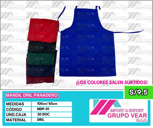 MANDIL DRIL PANADERO (30 DOC)