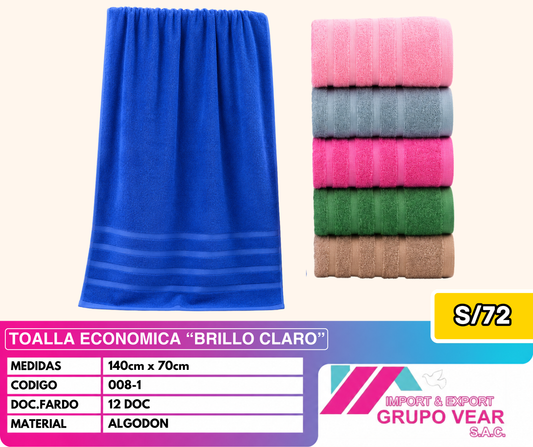 TOALLA ECONOMICA BRILLO CLARO (12DOC)