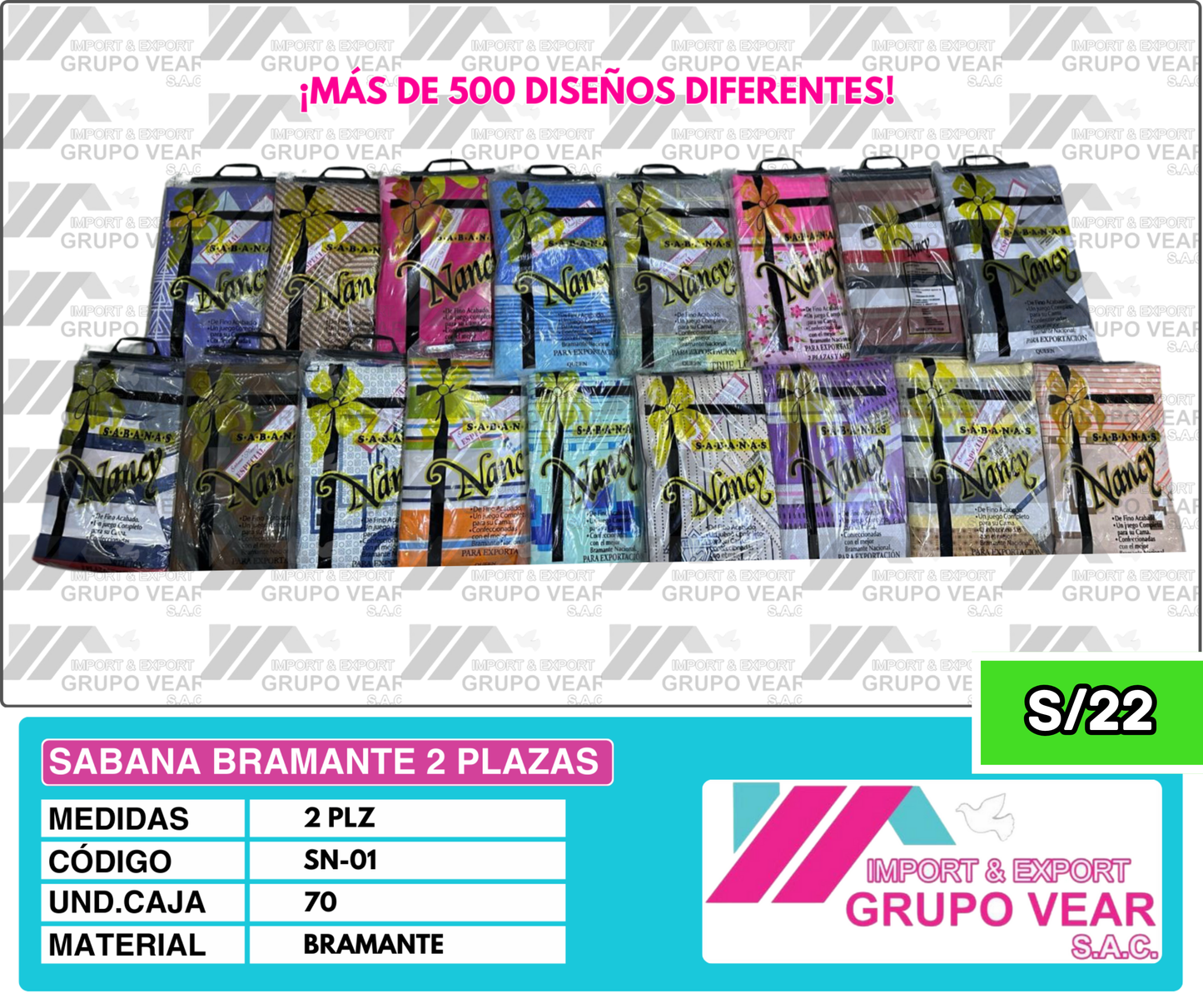 SÁBANA BRAMANTE 2 PLAZAS (70 UNIDADES)