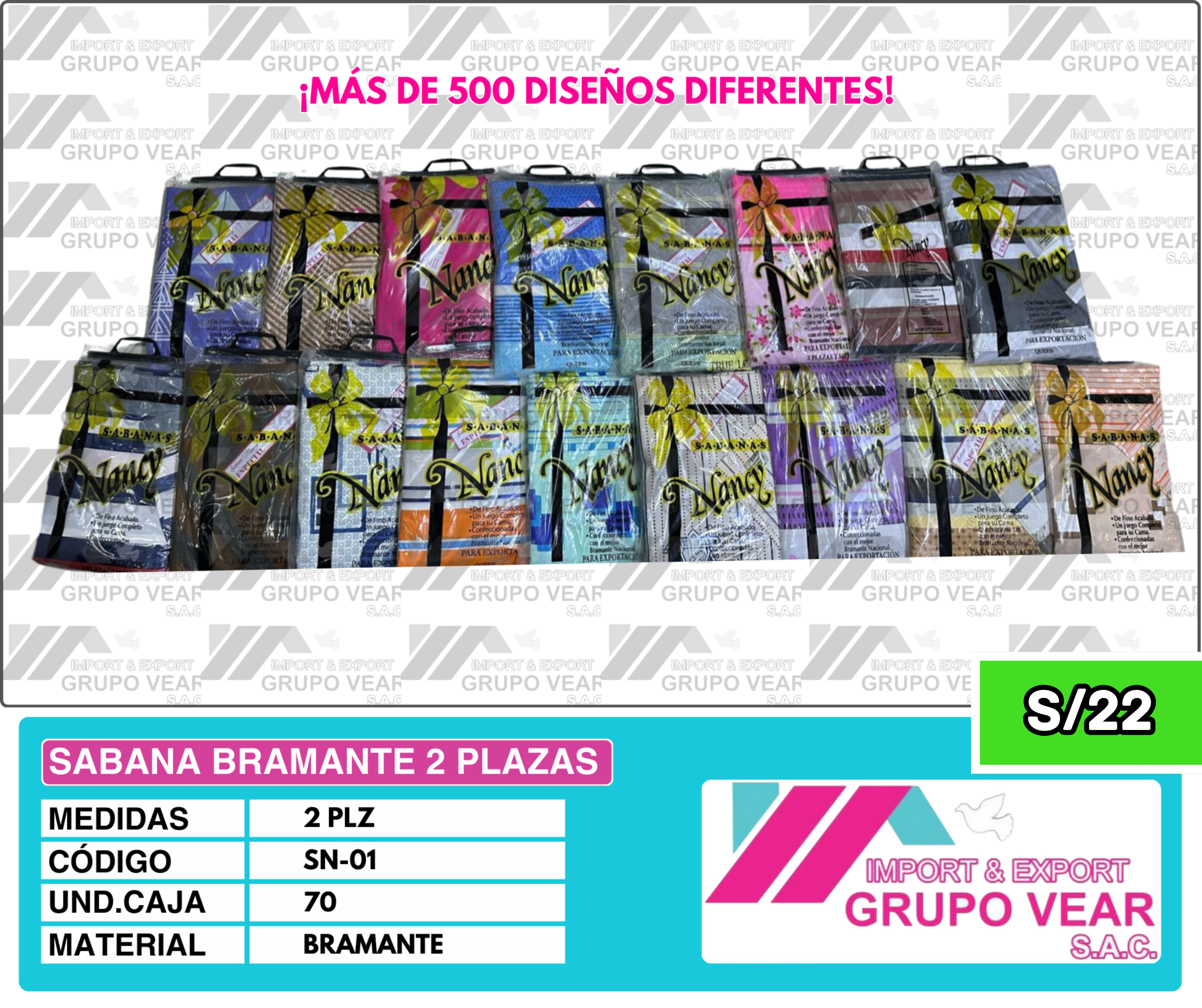 SÁBANA BRAMANTE 2 PLAZAS (70 UNIDADES)